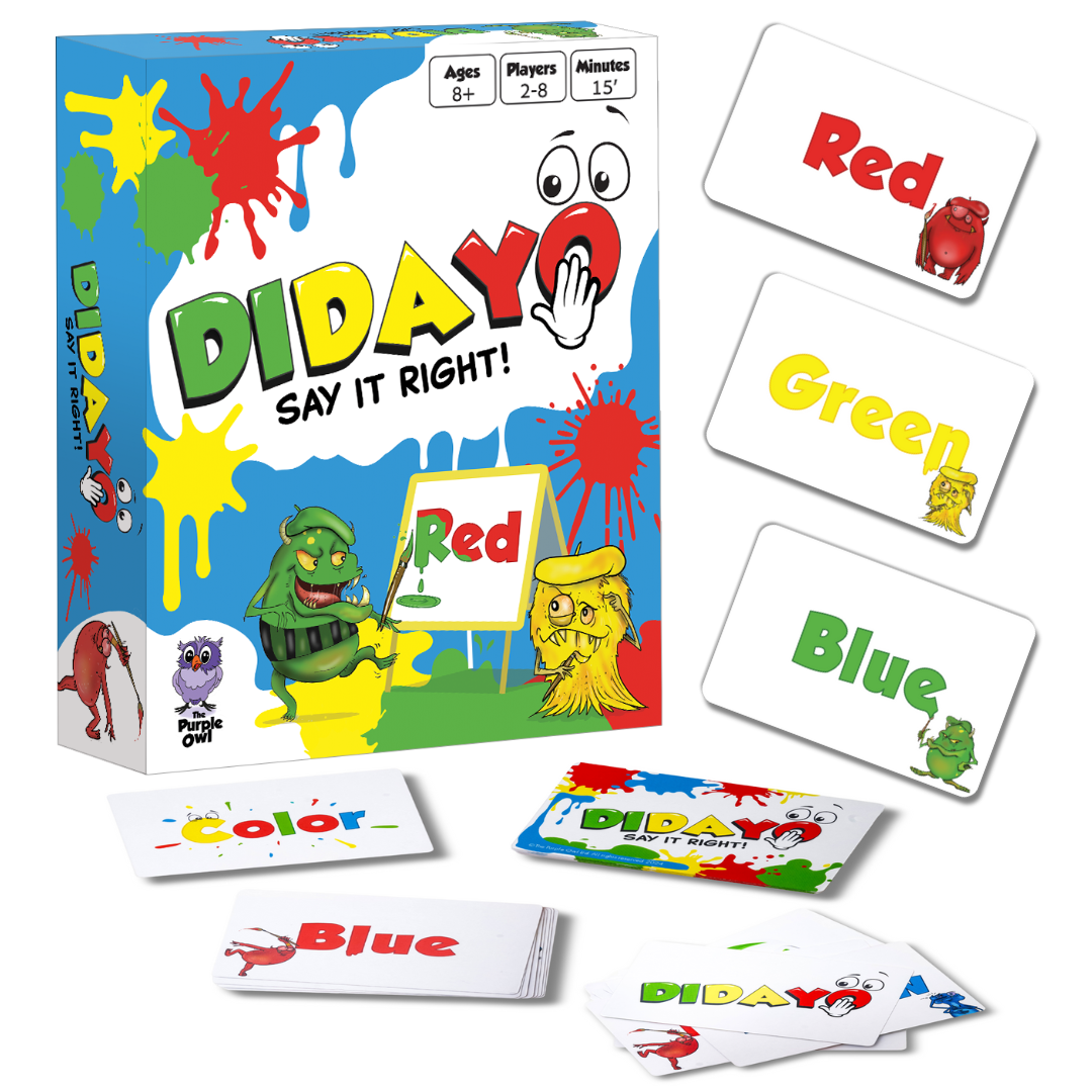 Didayo Card Game - Fast-Paced LOL Fun for Family Party and Every Get-Together. Card Games for Kids 8-12 & Adults. Get Rolling in Seconds. Funny Party Game.
Quality Components: Sturdy, colorful big cards ensure long-lasting fun. The joy it brings makes it an excellent gift for any occasion, holiday, or birthday. By The Purple Owl Games.