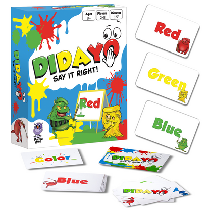 Didayo Card Game - Fast-Paced LOL Fun for Family Party and Every Get-Together. Card Games for Kids 8-12 & Adults. Get Rolling in Seconds. Funny Party Game.
Quality Components: Sturdy, colorful big cards ensure long-lasting fun. The joy it brings makes it an excellent gift for any occasion, holiday, or birthday. By The Purple Owl Games.